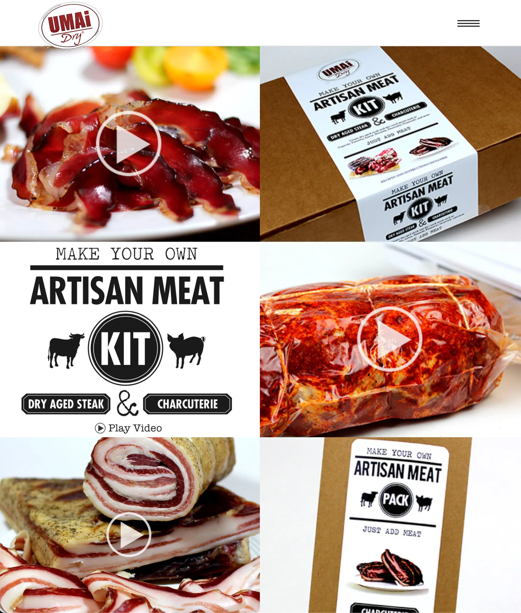 UMAi Dry®: Artisan Meat Kit website on tablet