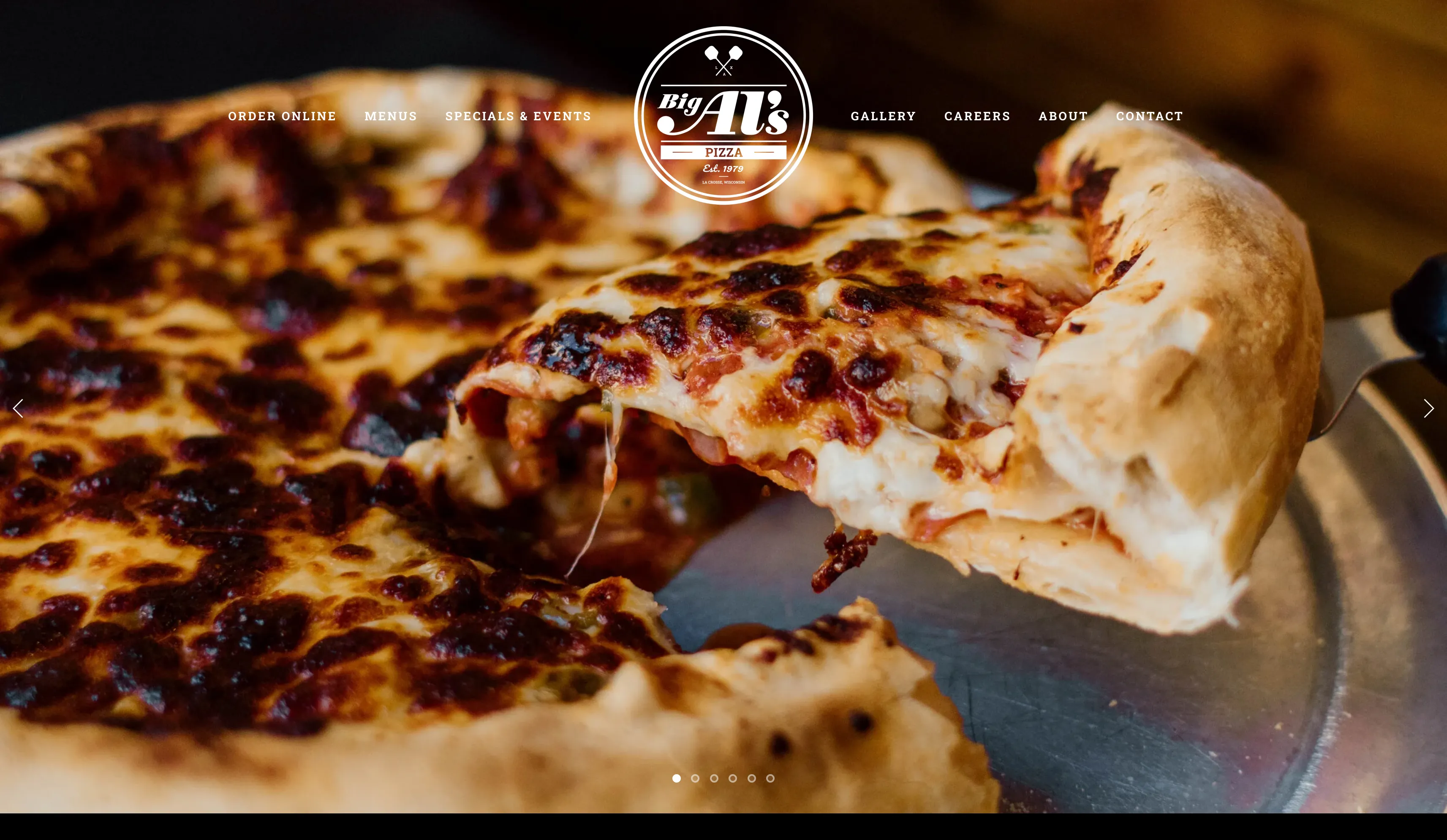Big Al’s Pizza website on desktop