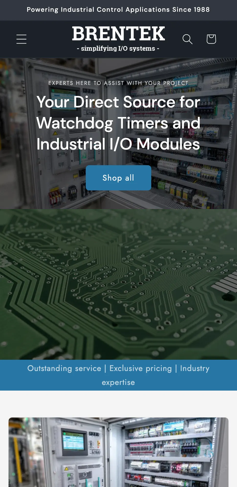 Brentek website on mobile