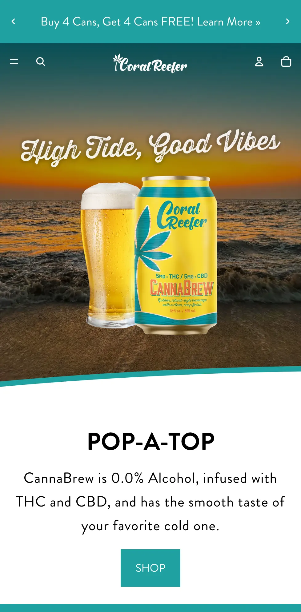 Cannabrew website on mobile
