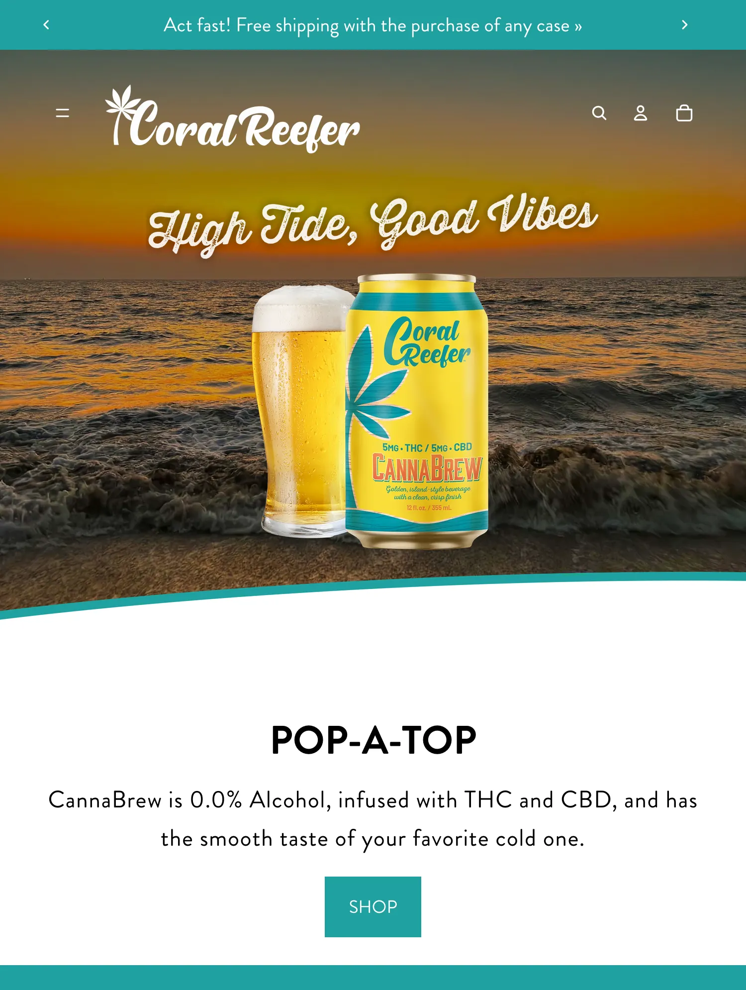 Cannabrew website on tablet