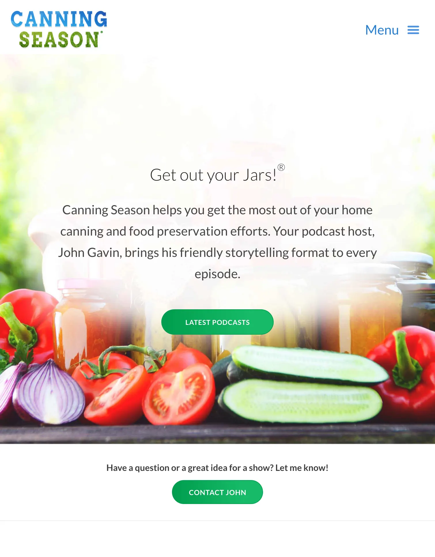 Canning Season website on tablet