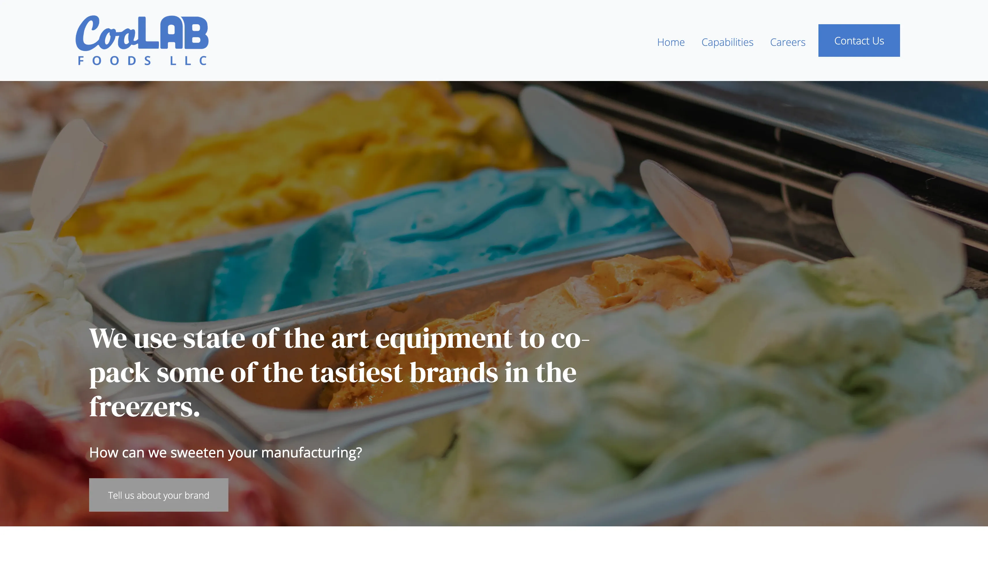 Coolab Foods website on desktop