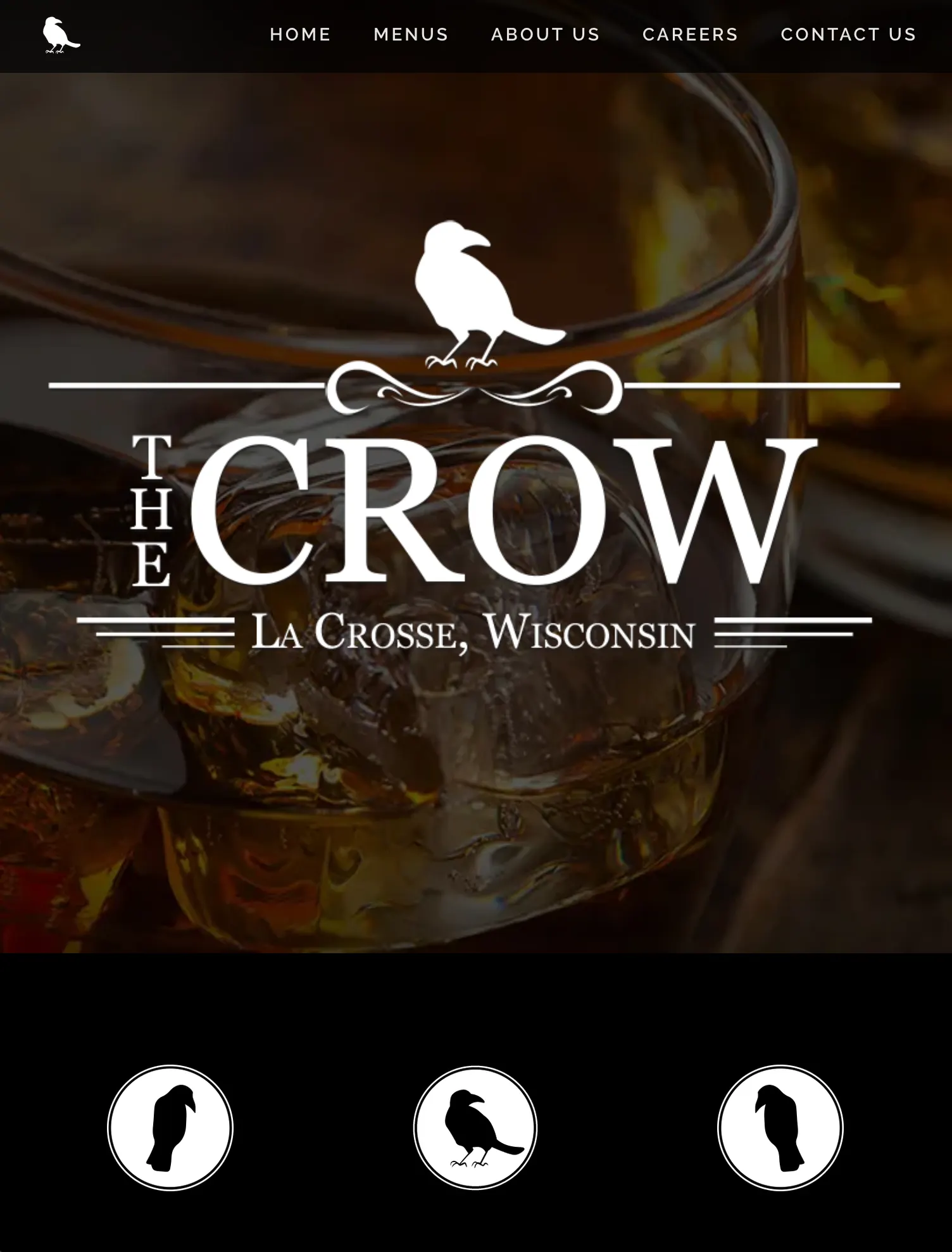The Crow website on tablet
