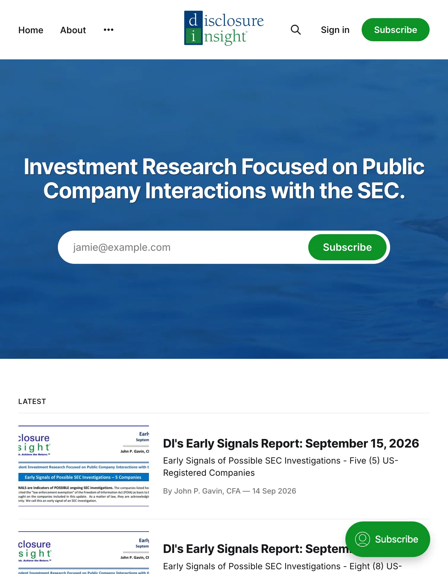 Disclosure Insight website on tablet