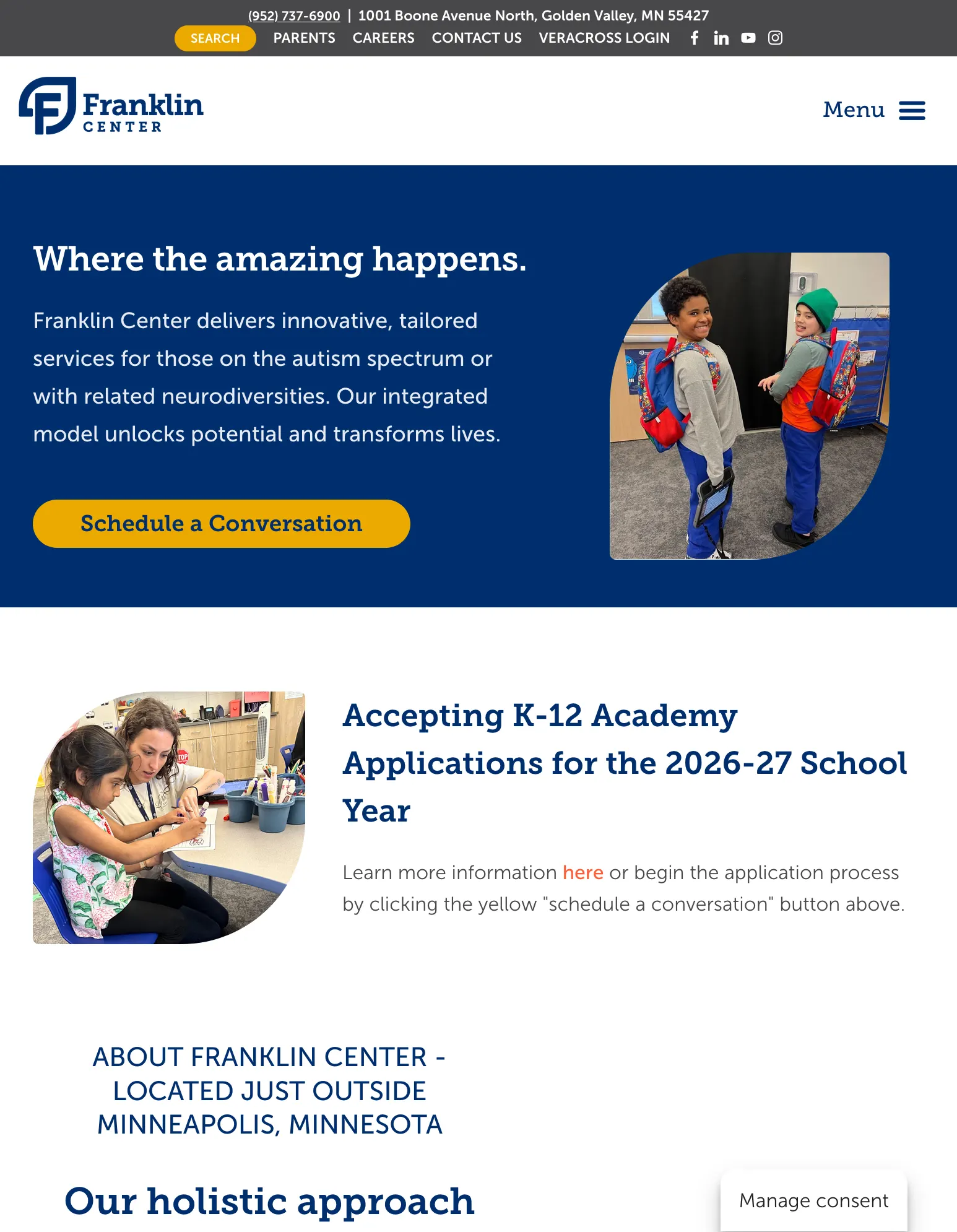 Franklin Center website on tablet
