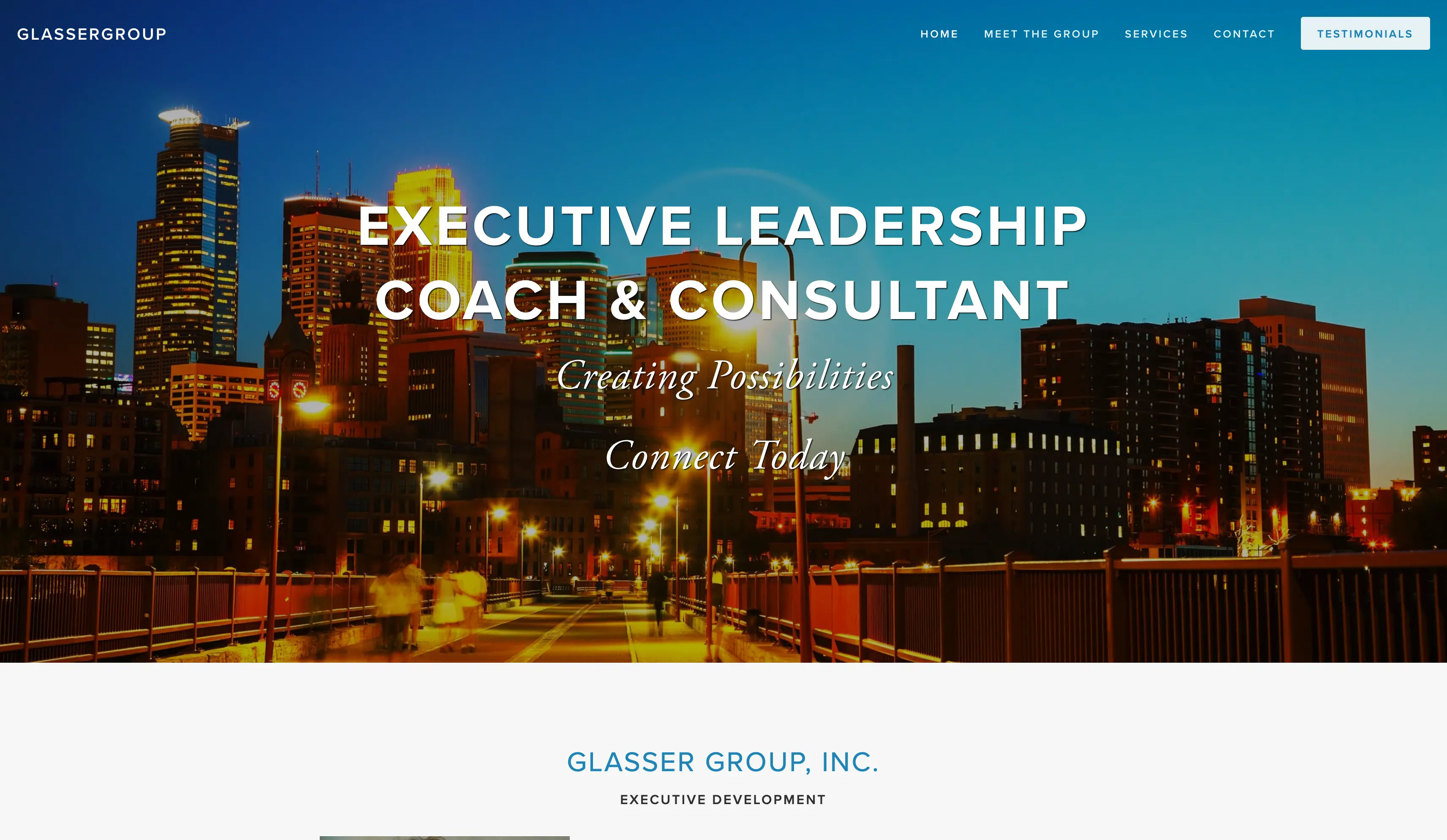 Glasser Group website desktop view