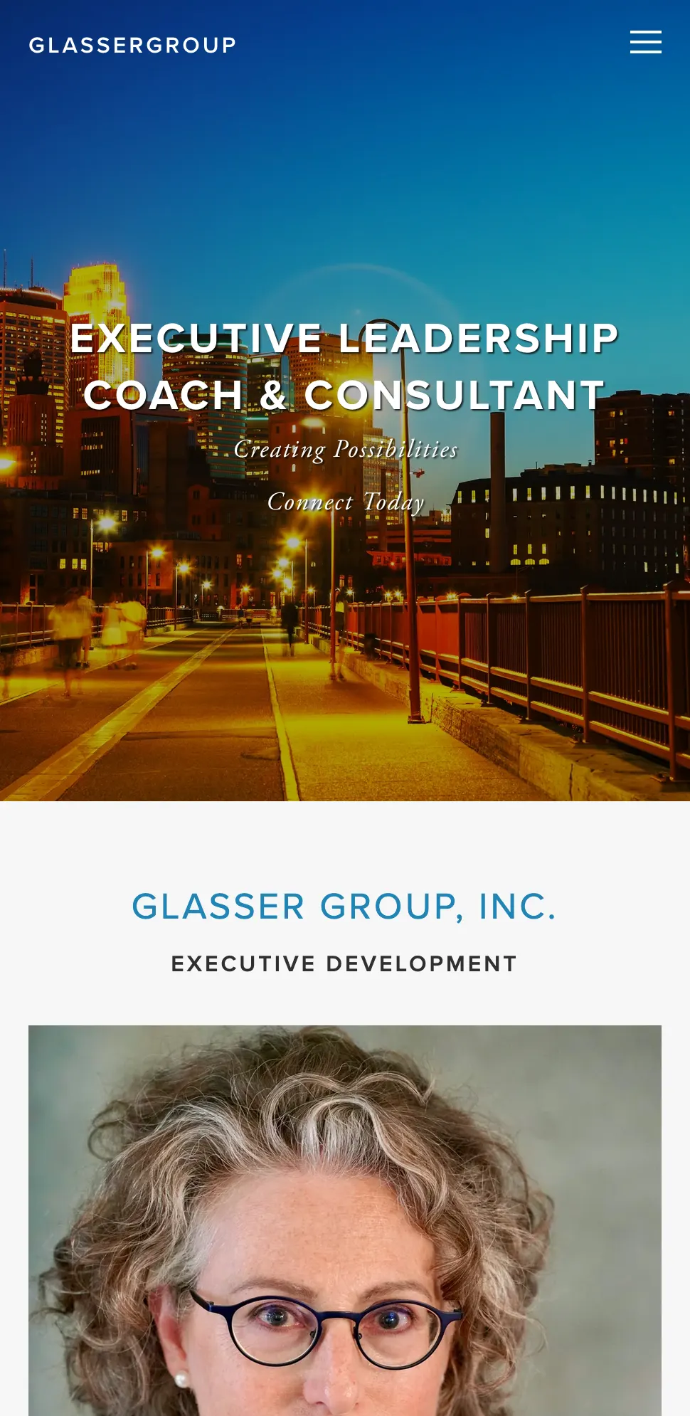 Glasser Group website on mobile