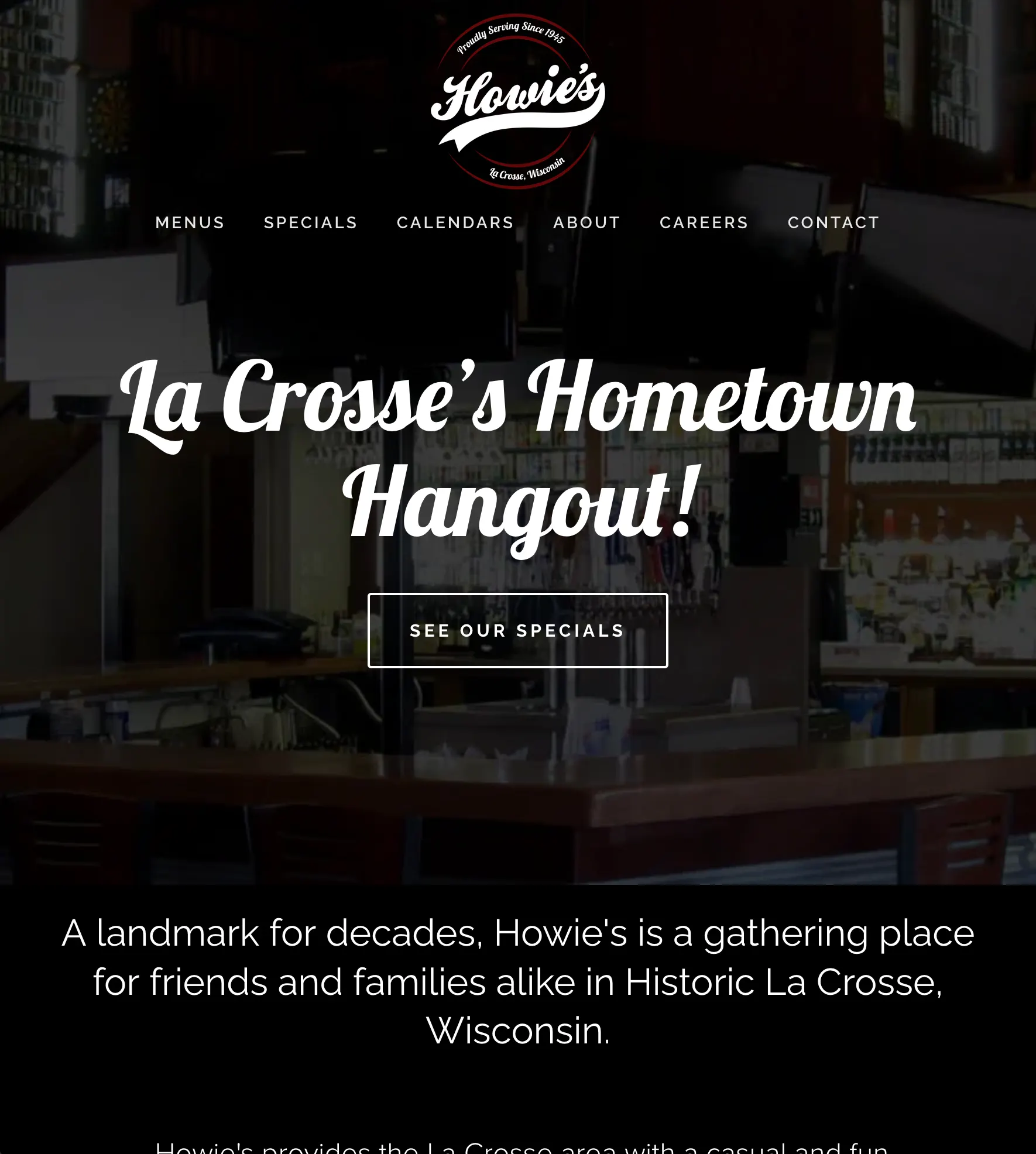 Howie’s website on tablet