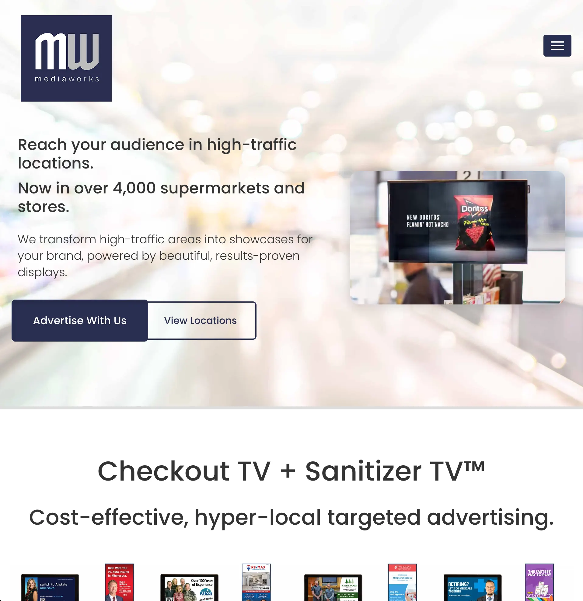 MediaWorks website on tablet