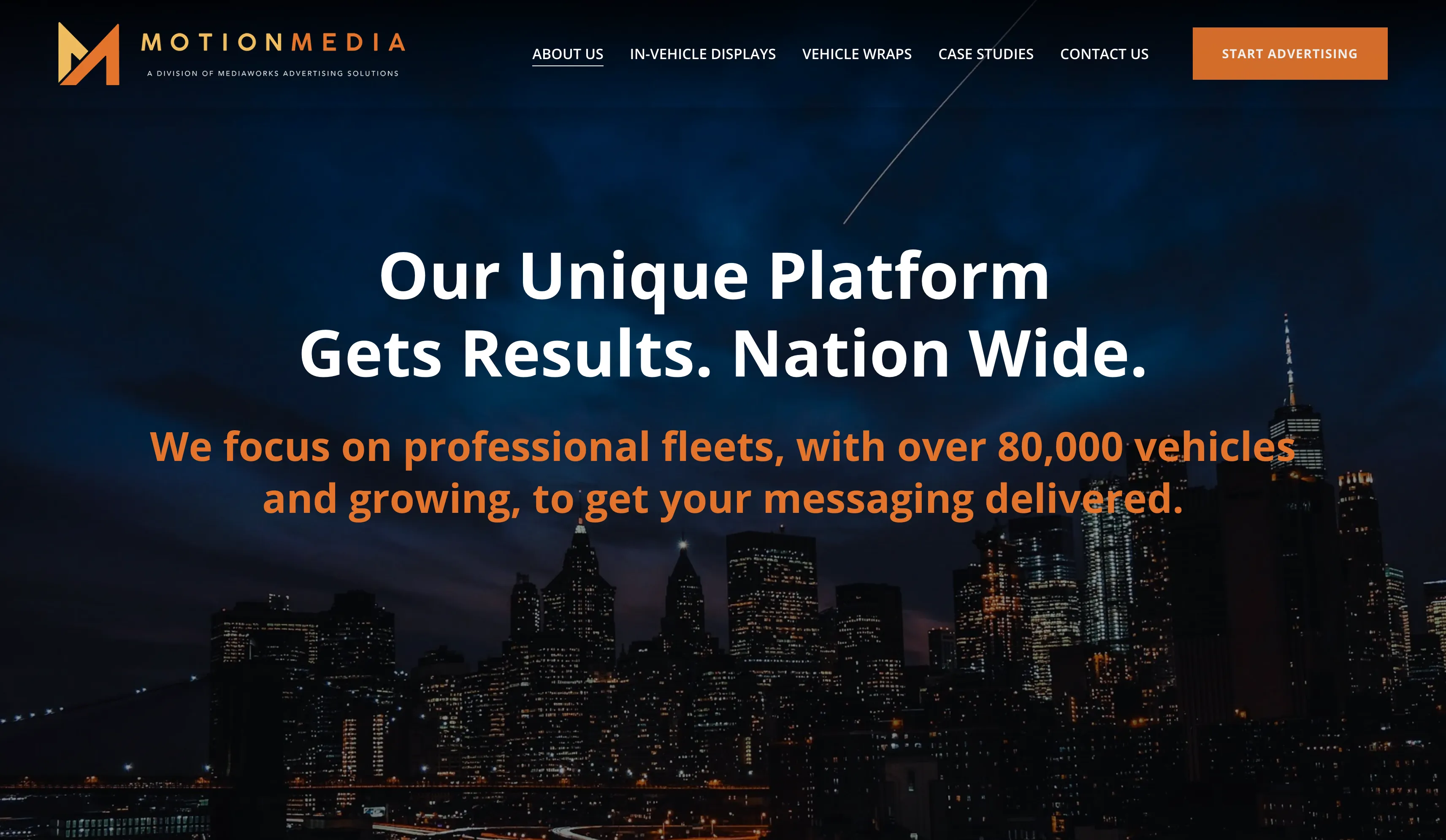 Motion Media website on desktop