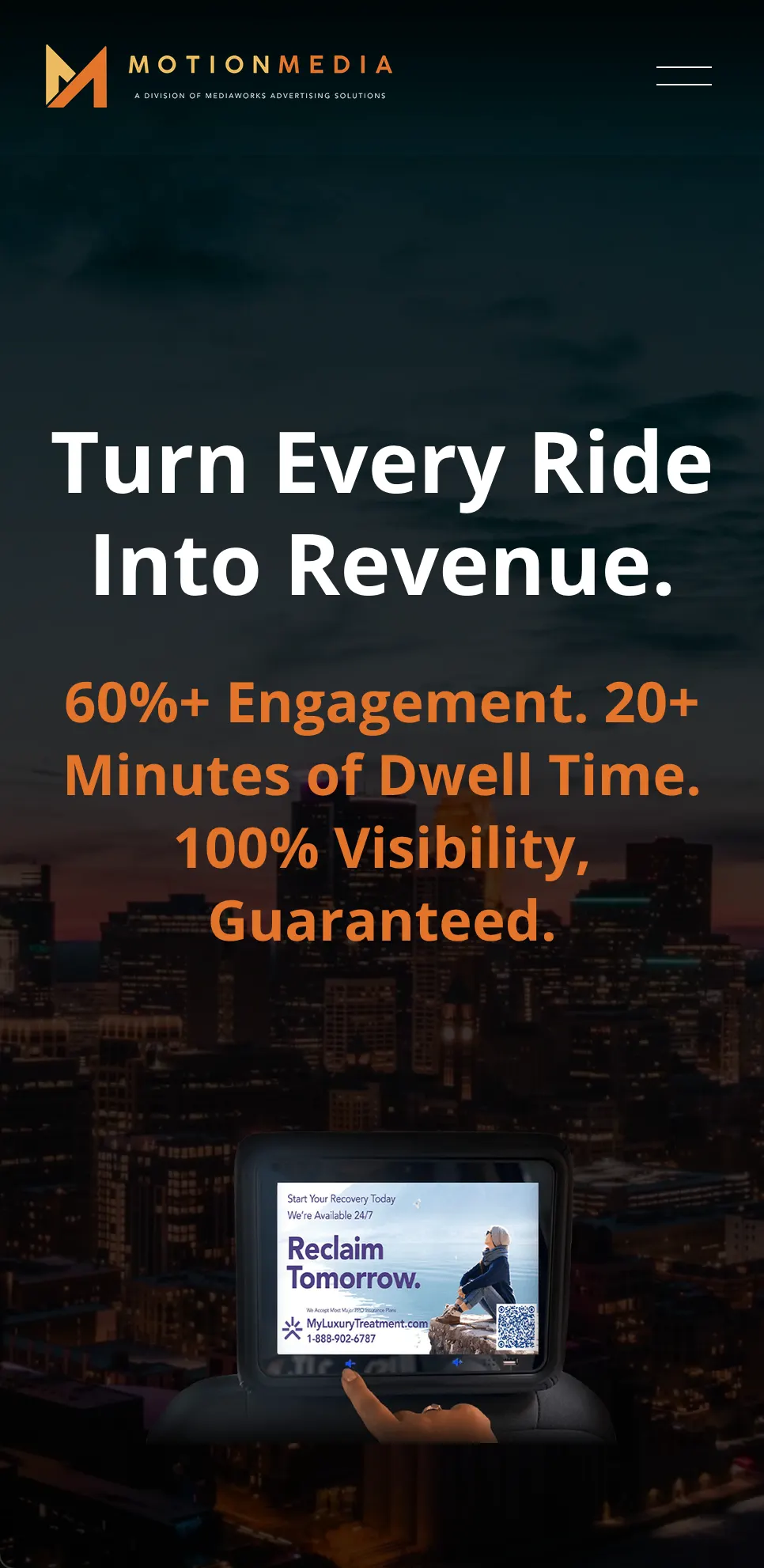 Motion Media website on mobile