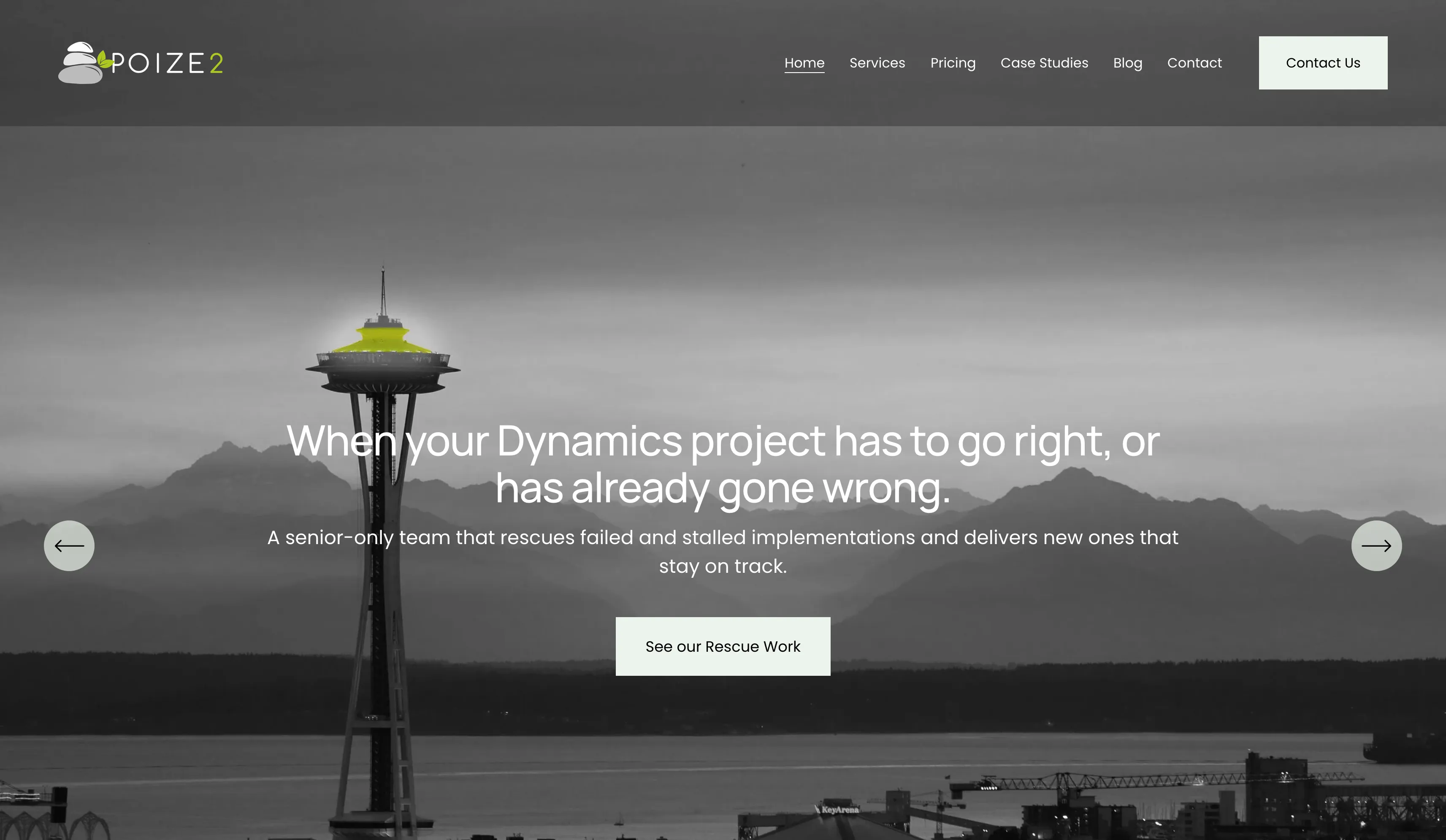Poize2 website on desktop