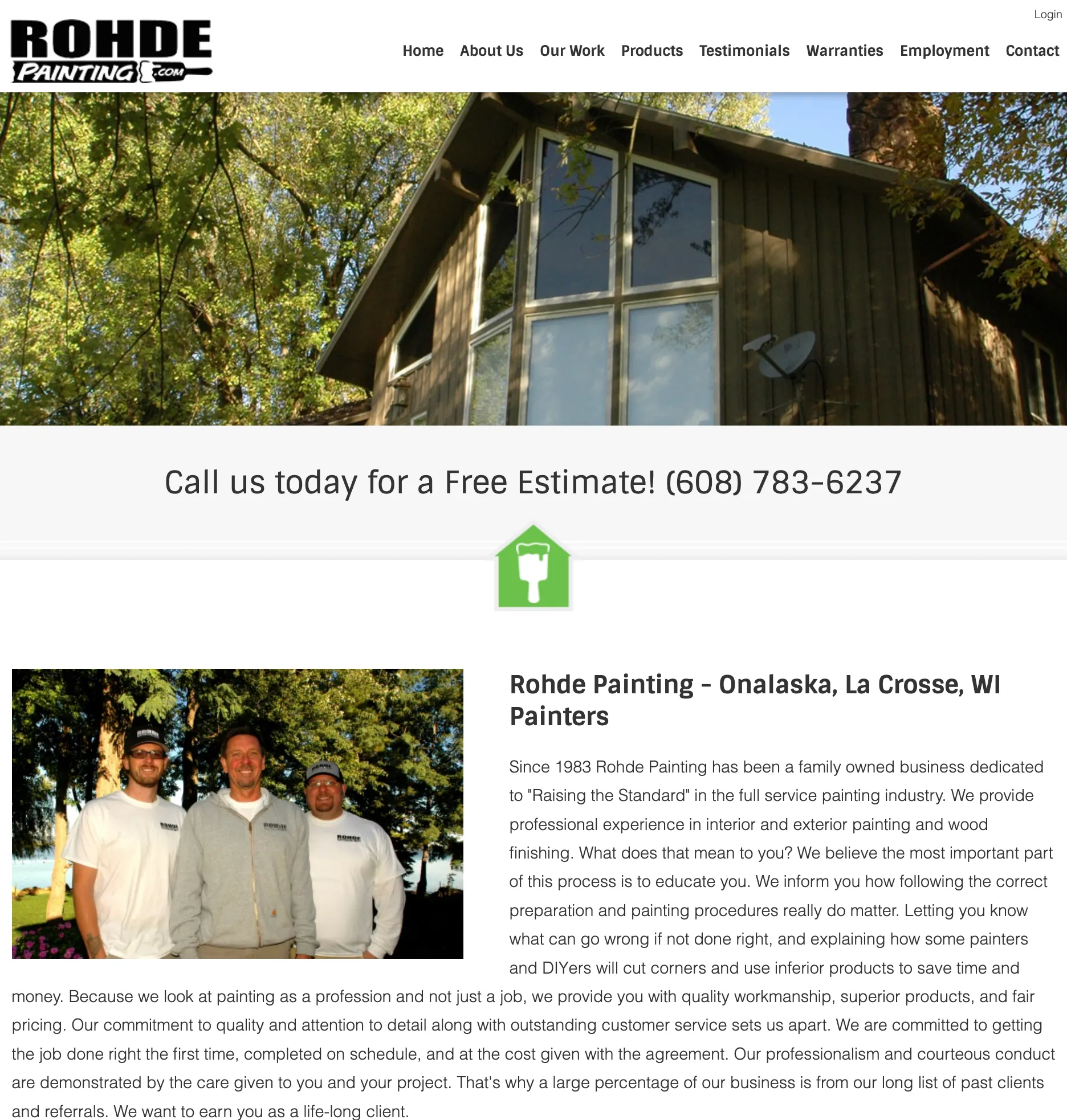 Rohde Painting website on tablet