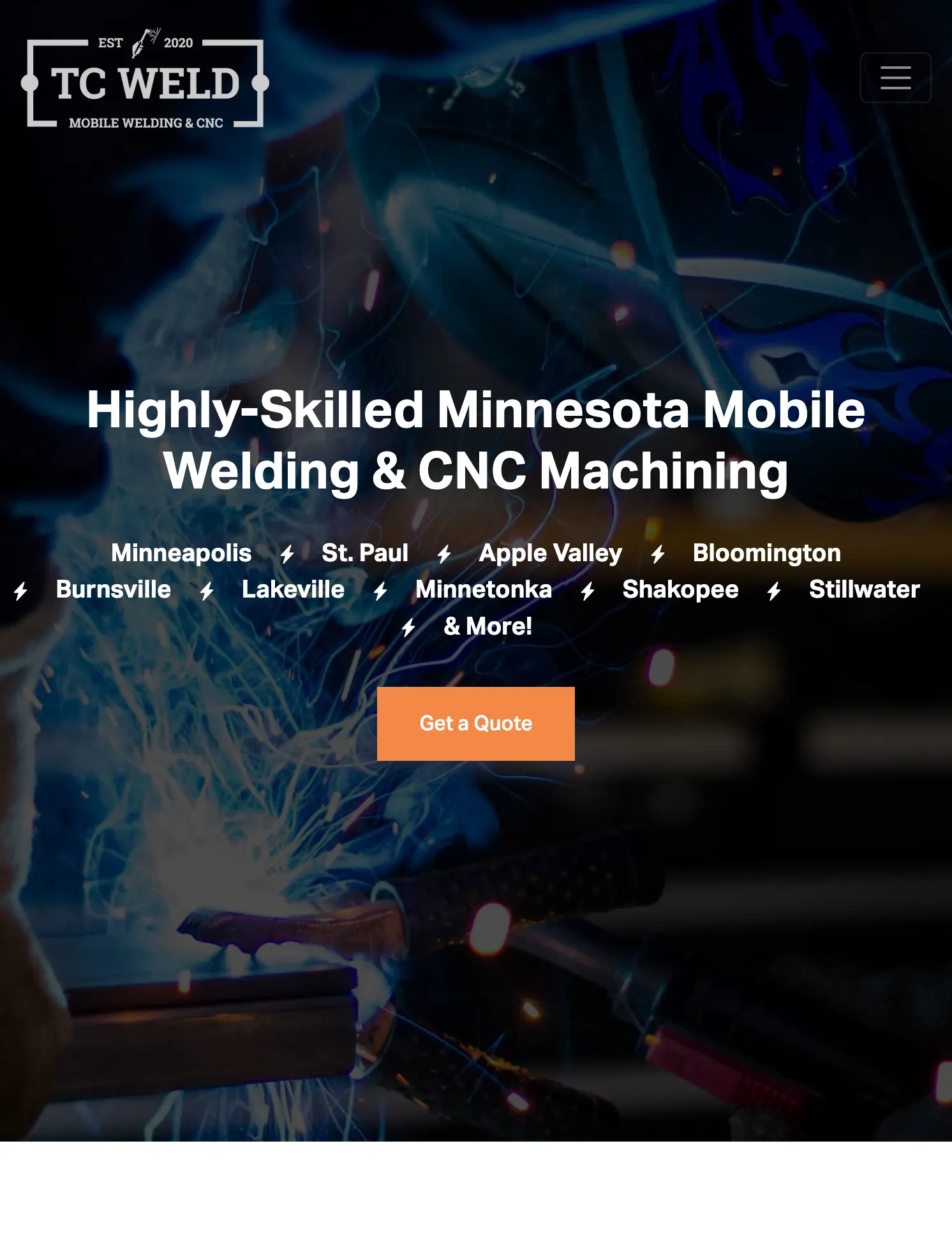 TC Weld website on tablet
