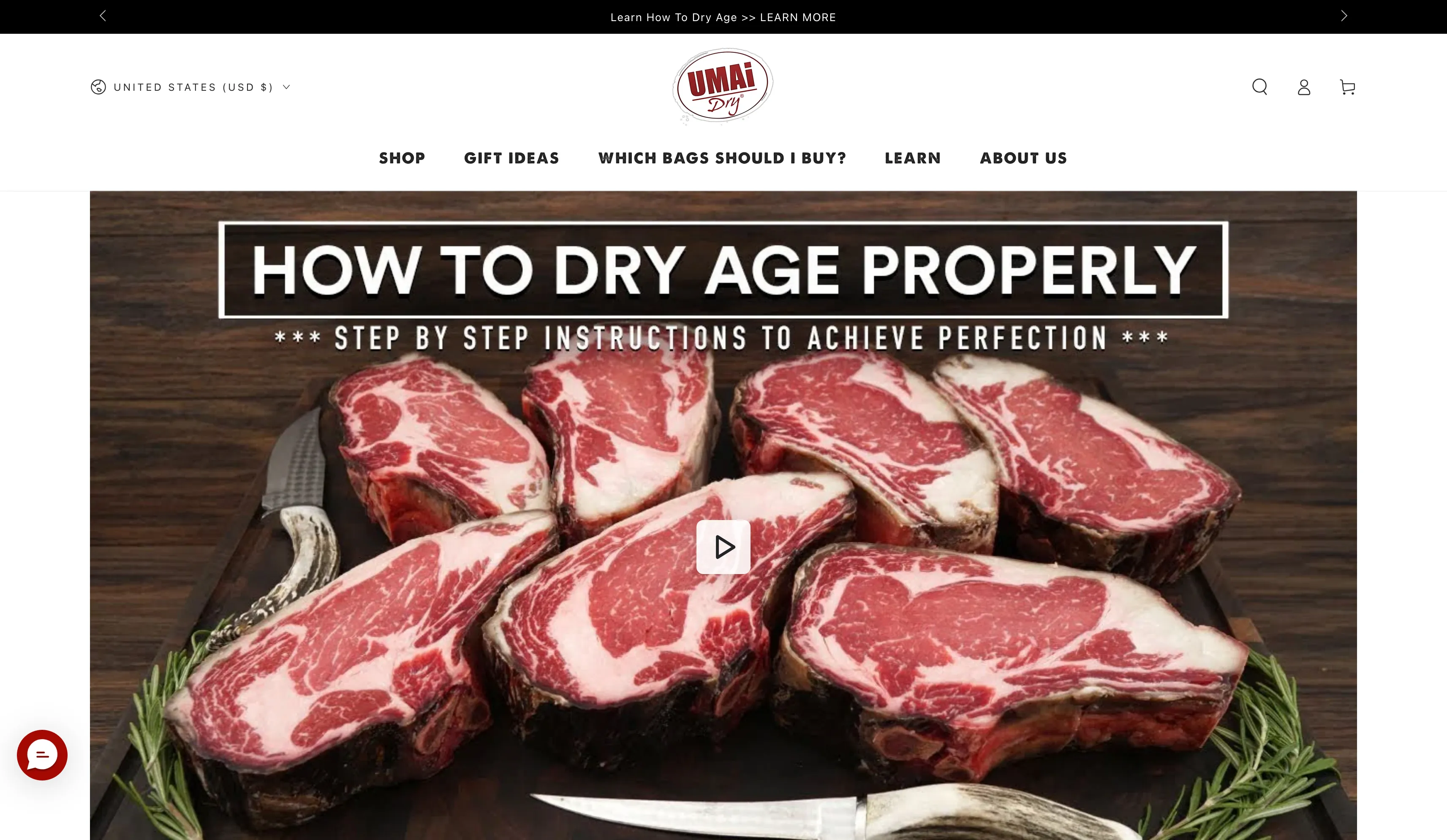 UMAi Dry® website on desktop