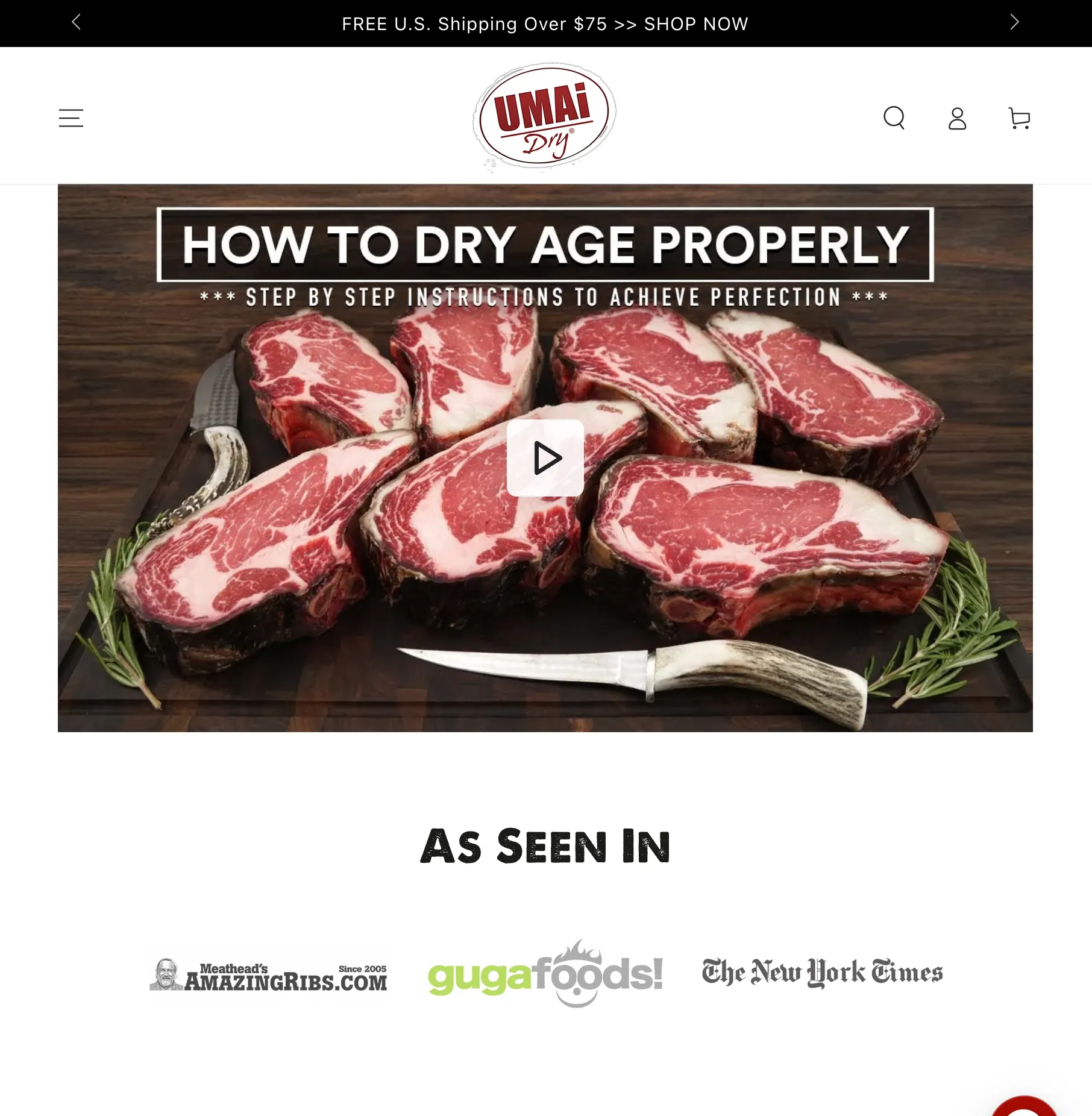 UMAi Dry® website on tablet