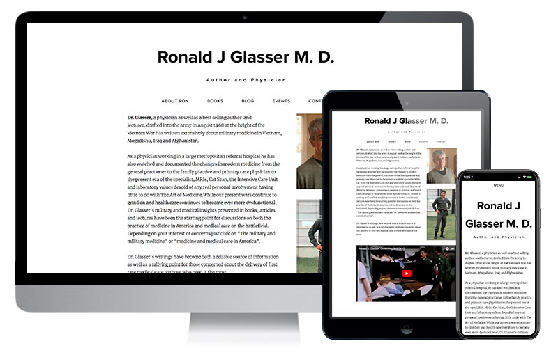 Ronald J. Glasser M.D., Website Design & SquareSpace Development